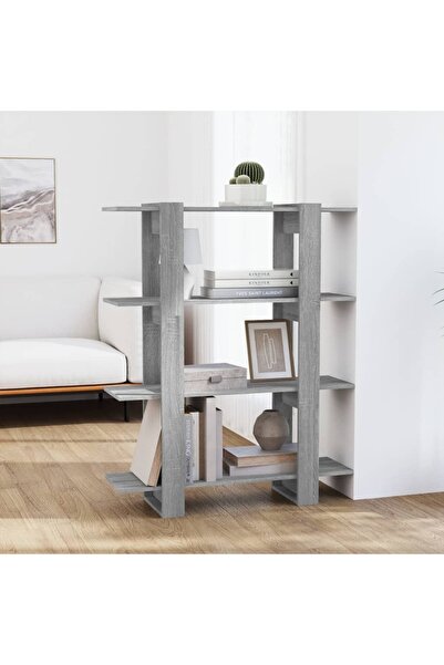 vidaxl Βιβλιοθήκη/Διαχωριστικό Χώρου Γκρι 100 x 30 x 123,5 εκ.