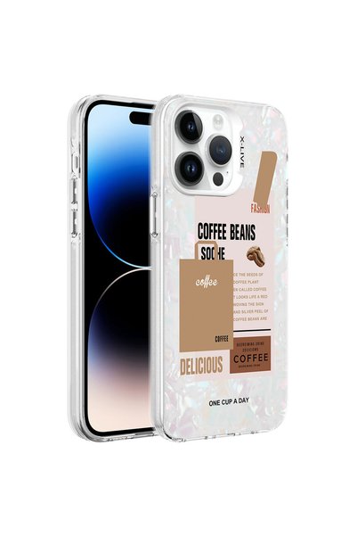 Generic Brand حافظة BRSA Marbello بنمط رخامي متوافقة مع هاتف iPhone 14 Pro Ma...