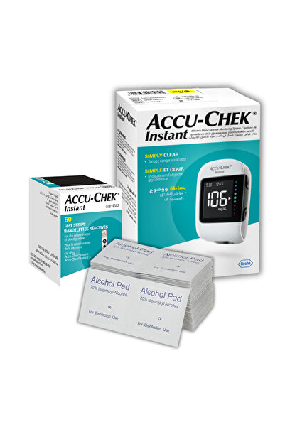 ACCU CHECK بكج جهاز قياس السكر اكيوتشيك انستانت نتائج سريعة ودقيقة + علبة شرا...
