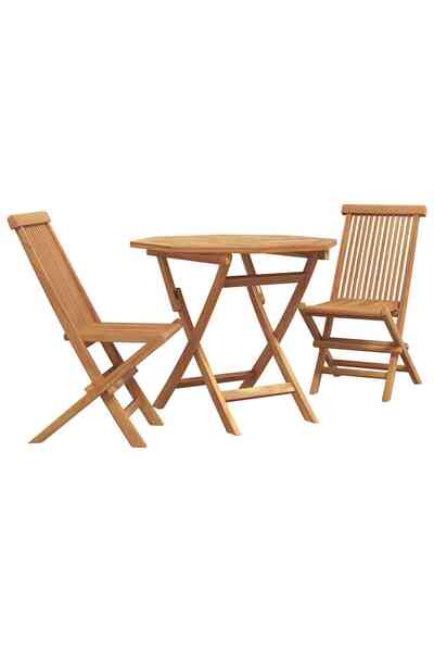 vidaxl Set de masă pentru grădină 3 pcs Maro Lemn Solid de Acacia