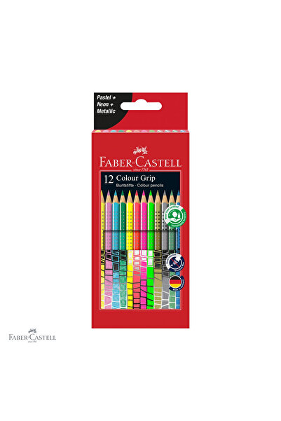 Faber Castell Set de 12 creioane colorate speciale Faber-Castell Grip, neon, ...