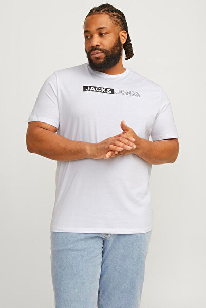 Jack & Jones Μπλουζάκι με στάμπα στο στήθος και λαιμόκοψη μεγάλου μεγέθους - ...