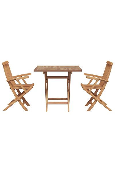 vidaxl Set de masă pentru grădină 3 pcs Maro Lemn Solid de Acacia