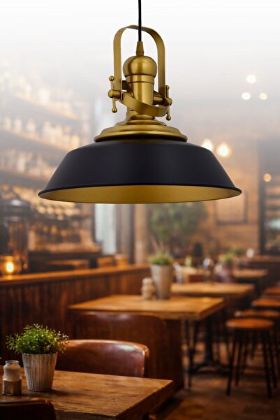 Şeflight Atelier Vintage Eskitme Metal Siyah Sarkıt Avize Salon Mutfak Yemek ...