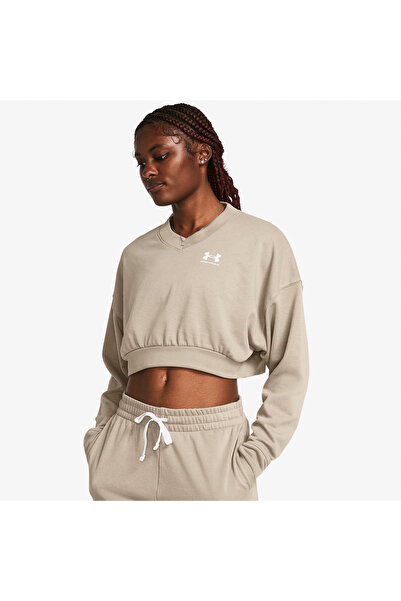 Under Armour Rival Terry Kadın Kahverengi Günlük Günlük Sweatshirt