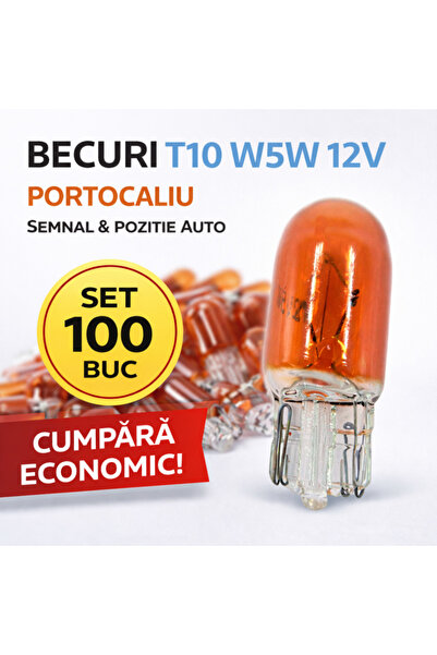 PARADOX SINCE 1992 T10 W5W 12V Πορτοκαλί Λάμπες Σήμανσης/Θέσης, Σετ 100 τεμαχίων