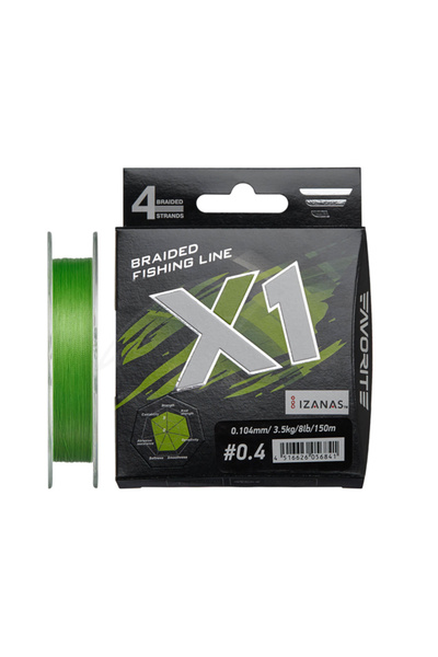 Favorite Υφαντική κλωστή X1 4X 150μ Πράσινη # 1.5 / 0.205mm / 11.4kg