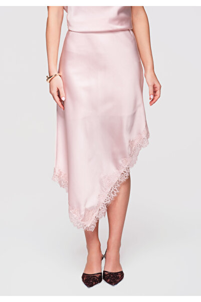OMBRE Γυναικείο Φούστα Μίντι Ασύμμετρη OW-GL-E0003 Rose