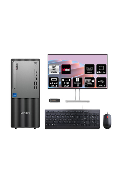 LENOVO ThinkCentre Neo 50T G5 i7 14700 32GB 1TB SSD RX550/4GB W11H Masaüstü B...