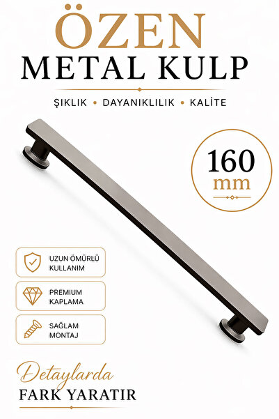 Badem10 Özen Düz Matte Scotch Smoked Λαβή Συρταριού 160 mm Μίνιμαλ Σχεδιασμός...