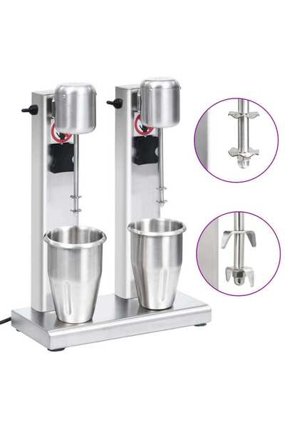 vidaxl Φραπεδιέρα 2 Λίτρων από Ανοξείδωτο Ατσάλι, Δύο Δοχεία