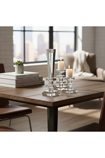 OEM Γυάλινο κηροδοχείο για 1 κερί, 24 εκ.