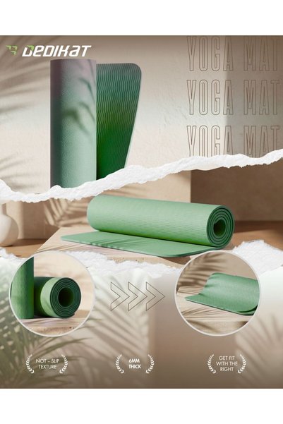 DEDIKAT Yoga Mat 183x61 cm Non-Slip Exercise Fitness Mat for Yoga, Pilates, Stretching, Gym & Home Workout
