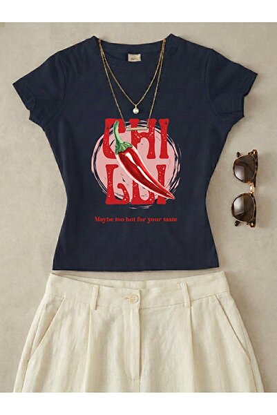 KVİNS Γυναικείο μπλουζάκι με στάμπα  "Chilli too Hot For Your Taste " - Κοντο...