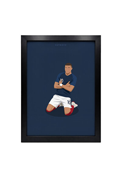 KAYNOCK Mbappe, Gol Sevinci, Futbol, Poster Tablo Siyah Çerçeve