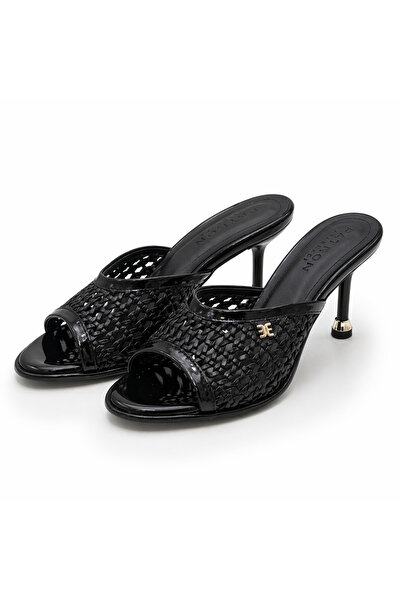 PATRON SHOES Women's Knitted Detailed Thin Heeled Slippers – Stylish Casual a...