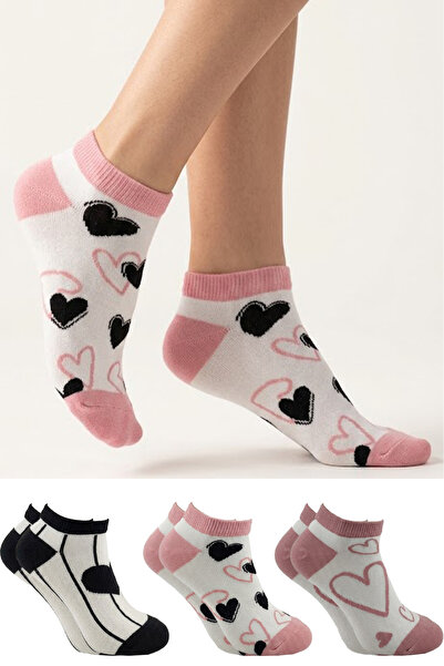 KARDEŞLER ÇORAP Γυναικείες κάλτσες από βαμβακερά μποτάκια πολύχρωμες 3 τεμαχίων