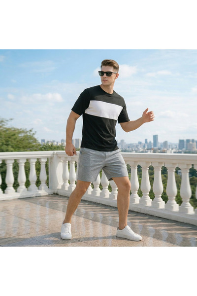 TREND EMMODA Erkek Nefes Alan Terletmeyen Pike Dokulu Beyaz Şeritli Yuvarlak ...