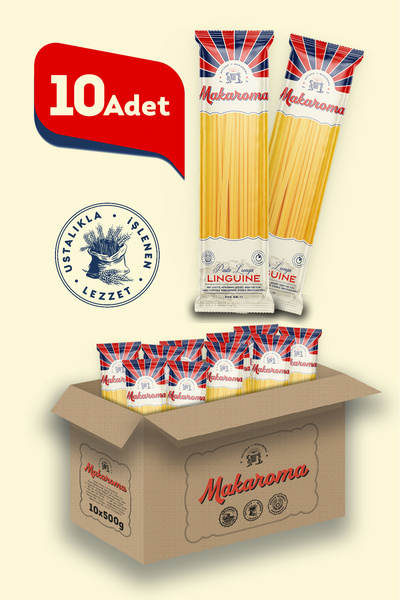 Makaroma Linguine Makarna 500g / 10 Adet