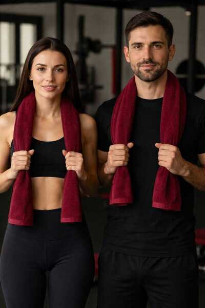 Mela Home Πετσέτα Γυμναστικής-Αθλητική Πετσέτα Βουργουνδίας 2 Τεμάχια - Γρήγο...