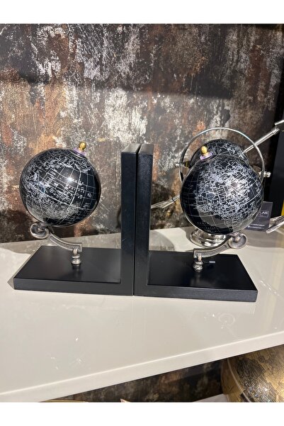 KARCILAR HOME STORE dünya haritalı siyah kitap tutacağı
