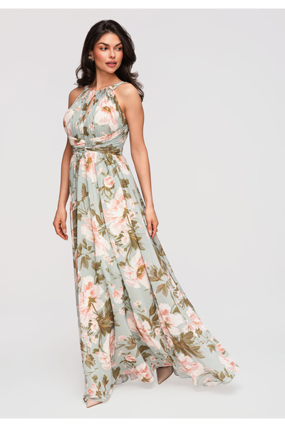 Larica Γυναικείο Μάξι Φόρεμα Πλισέ LA-OM-DLR346 Τιρκουάζ