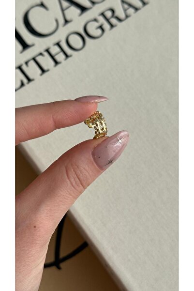 İREM YILDIZ Premium Zirkon Taşlı Gold Ear Cuff Deliksiz Kulak Küpesi