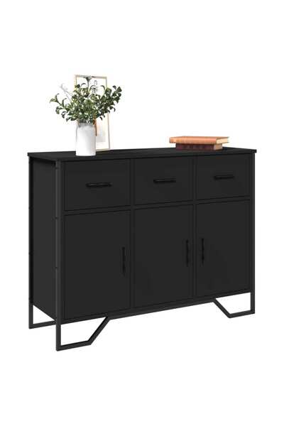 vidaxl Συρταριέρα Μαύρη 97×32,5×74,5 εκ. από Επ. Ξύλο848559