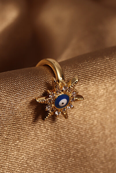 Evil Eye Beaded Gold Color Zircon Gemstone Solar Model Cartilage Earrings