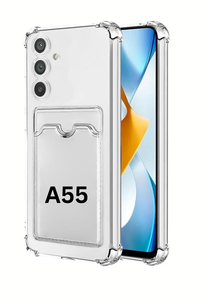 PSGT samsung galaxy ( A55 5G ) Uyumlu Kılıf Transparent Soft Şeffaf kartlık k...