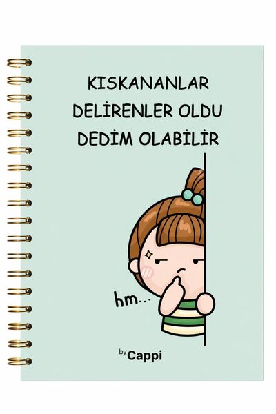 BY CAPPİ B5 17*24 cm Spiralli Sert Kapak Sözlü Not Defter Serisi Çizgili Deft...