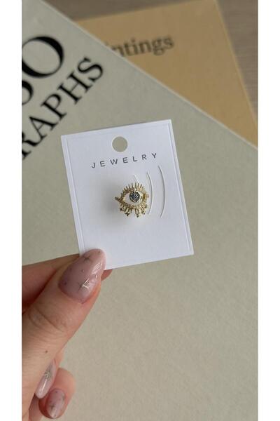 İREM YILDIZ Premium Zirkon Taşlı Gold Ear Cuff Deliksiz Kulak Küpesi
