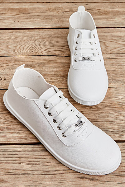 OEM Pantofi casual dama uni, albi (Marime: 38)