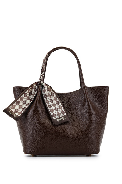 Tamer Tanca Women's Faux Leather Brown Shoulder Bag