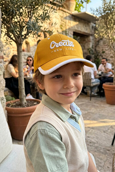 LAGRANZE Καπέλο για αγόρια με λεπτομέρεια κειμένου, ρυθμιζόμενο για ηλικίες 4...