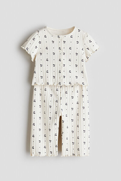 H&M 2 Parçalı Pamuklu ve Ribanalı Set