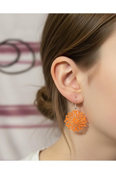 Onflow Glow Orange Color Modern Design Lightweight Women's Earrings