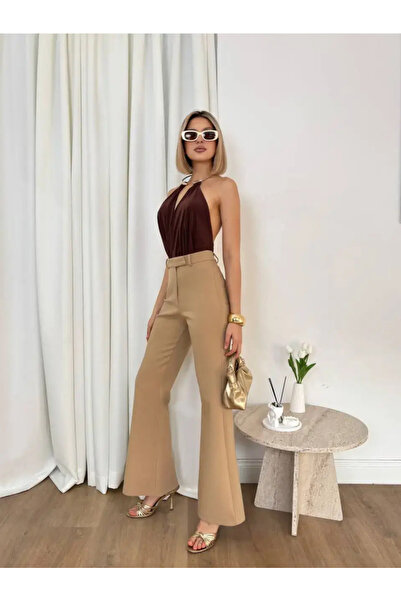 Misscix Γυναικεία Παντελόνια σε Κομψό Μπεζ