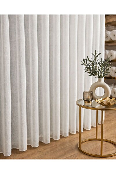 zenvora home Keten Tül Perde – Kırık Beyaz, Işık Geçiren, Premium Seri 1/3 SI...