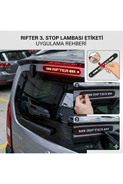 Carmind Peugeot Rifter Karbon Arka Fren Stop Lambası Sticker