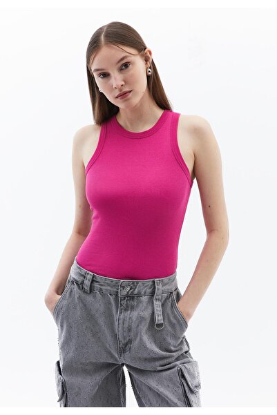 OXXO Sleeveless V Neck Tank Top - VERY BERRY