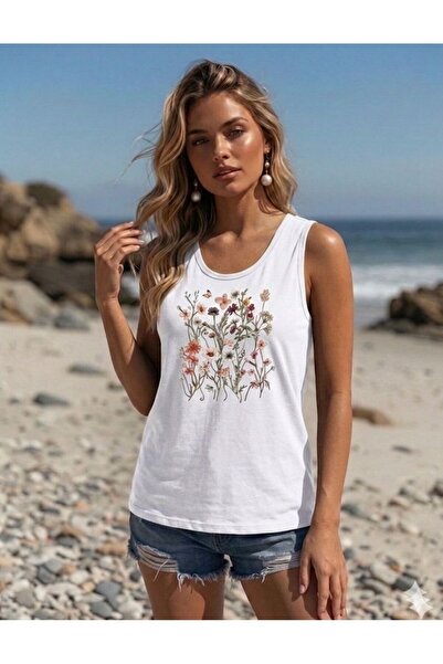 BW Bravely Wear Γυναικείο μπλουζάκι με στάμπα FLOWERS (ΑΝΟΙΧΤΟ ΣΤΟΝ ΩΜΟ) με τ...