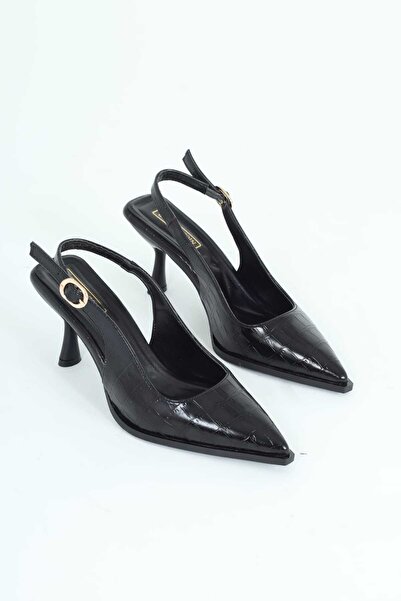 NiceDiffer Γυναικείο βραδινό φόρεμα με χρυσή πόρπη κροκόδειλου, μυτερή μύτη κ...