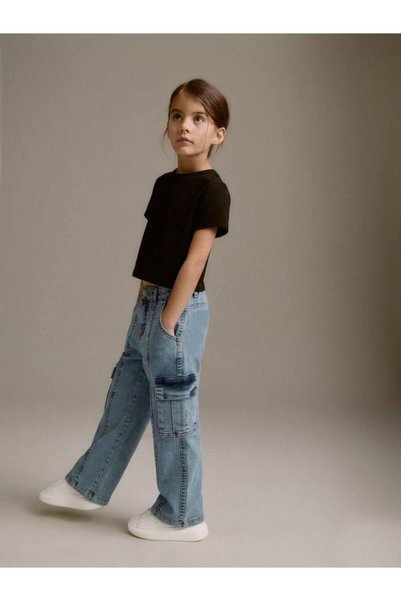 Esprix Kids Elastic Waist Kids Cargo Pants - Comfortable Cut Jeans with Cargo Pockets