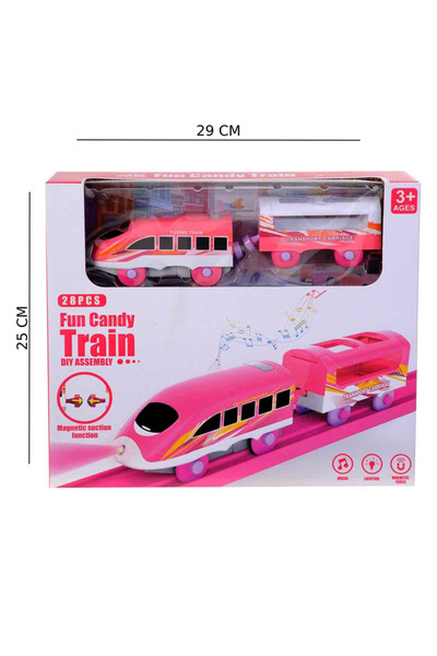 KESKİN SOUND Kutulu Pilli 28 Parça Sesli Pembe Tren
