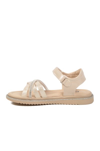 Generic Brand Sandale pentru fete cu talpă moale, bej, cu velcro ușor Maya F