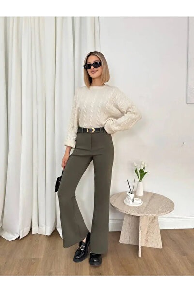 Misscix Γυναικεία παντελόνια σε χρώμα χακί