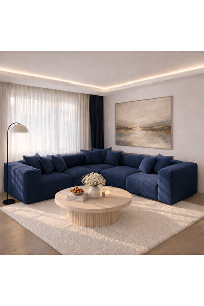 Haliloğlu Relax Soft 5 Modül Tam Köşe Takımı (Mavi) Babyface 24, (3 Köşe, 2 O...