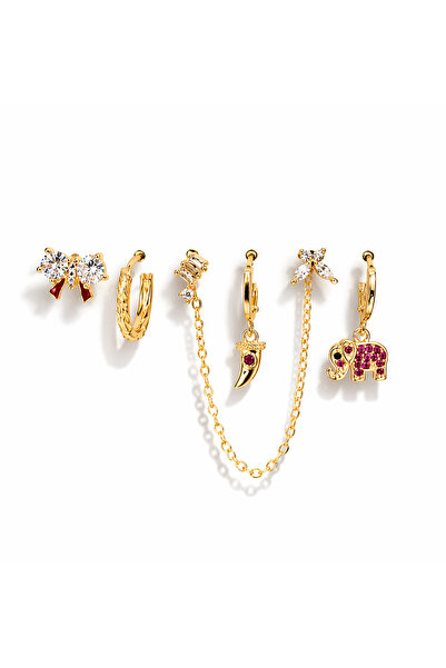 Venus Design Çelik Fil 6lı Set Küpe