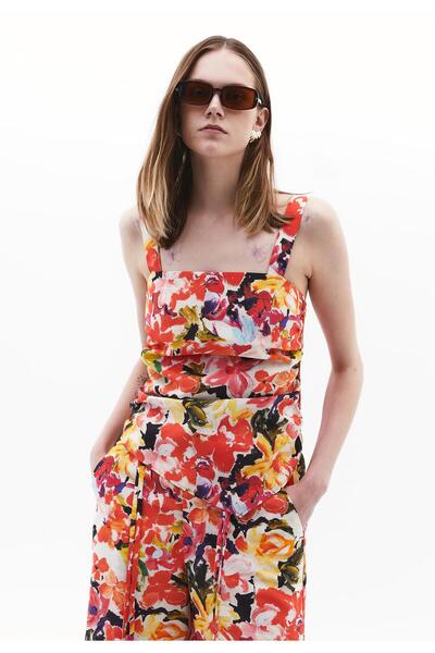 OXXO Sleeveless Square Neck Tank Top - FLOWER COMB